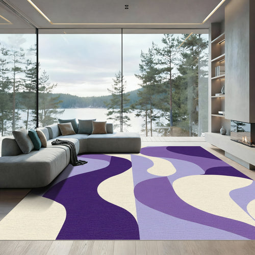 Amethyst Wave Abstract Curves Rug