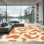 Terracotta Organic Abstract Shapes Rug