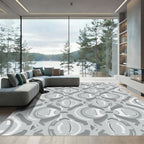 Modern Gray Abstract Ogee Rug