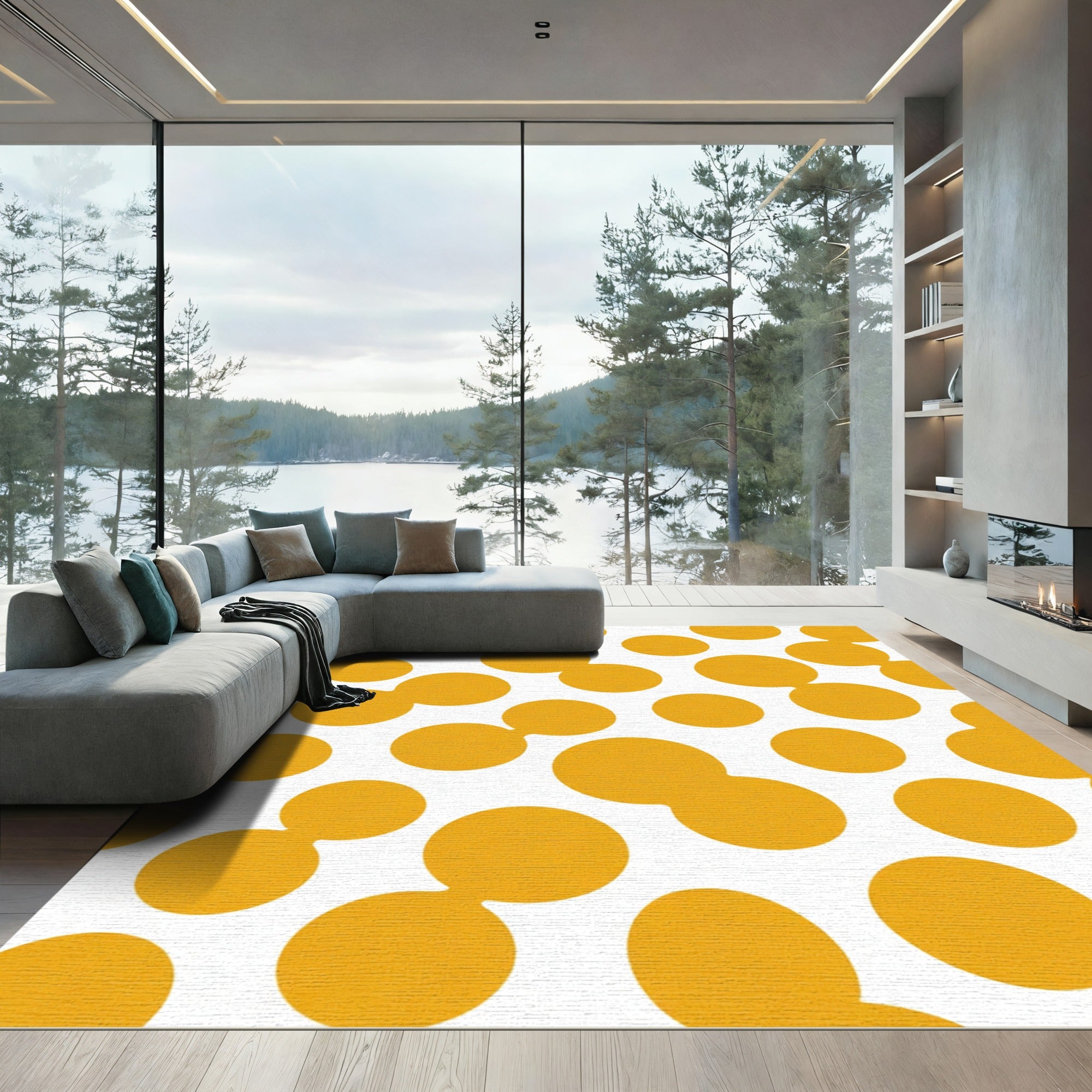 Golden Ora Circles Composition Rug