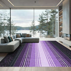Gradient Purple Plaid Lattice Rug