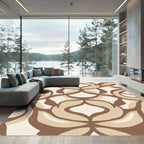 Brown Cream Organic Links Composition Rug