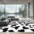 Black White Abstract Ink Blots Rug