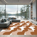 Terracotta Abstract Organic Flow Rug
