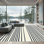 Minimalist Ivory Vertical Stripe Rug