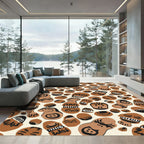 Brown Tribal Face Round Rug