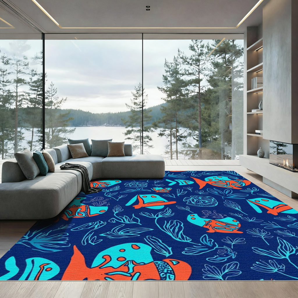 Oceanic Coral Fish Aquatic Art Rug