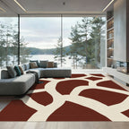 Red And Cream Giraffe Spot Rug