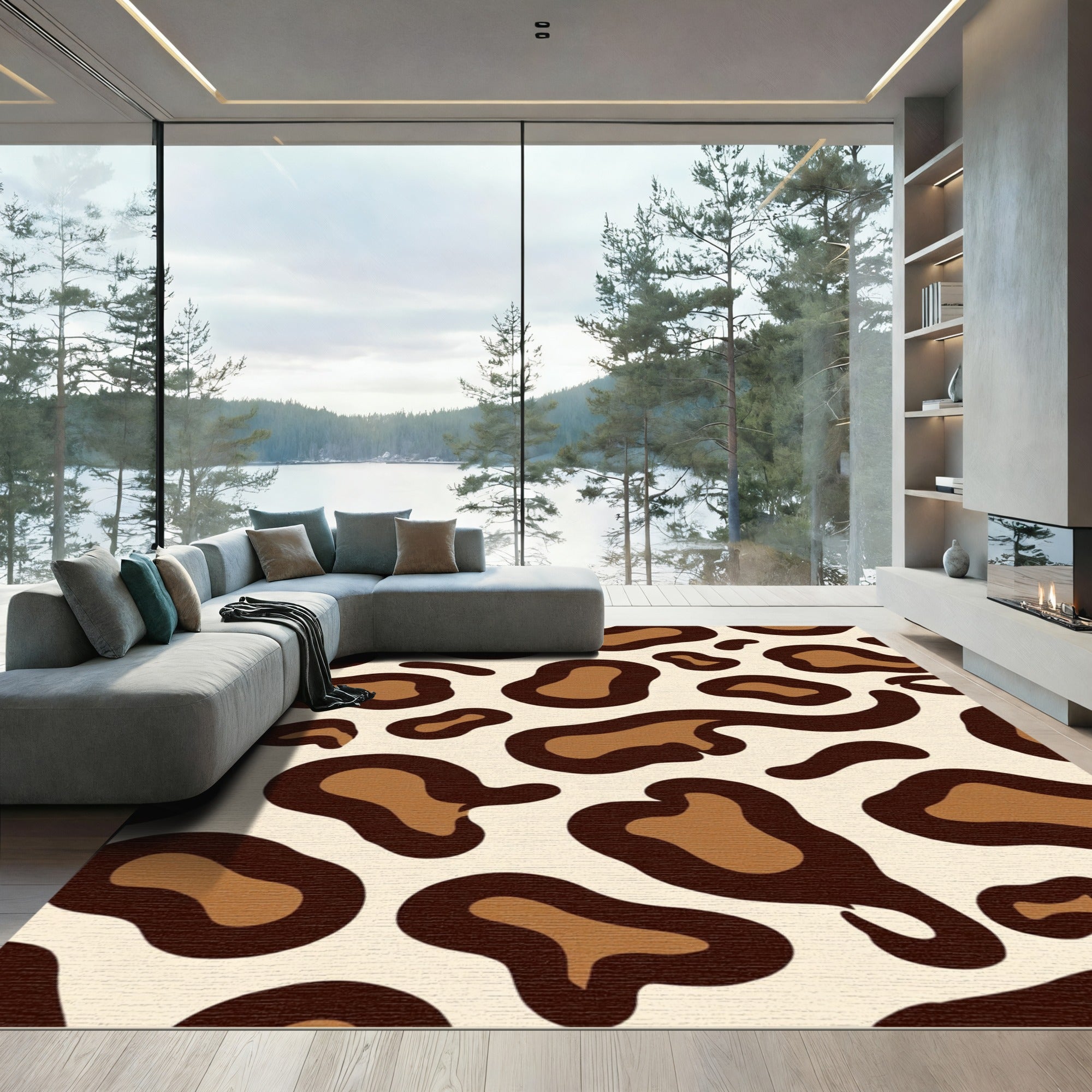 Bold Brown Animal Spot Rug