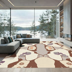 Subtle Neutral Floral Face Collage Rug