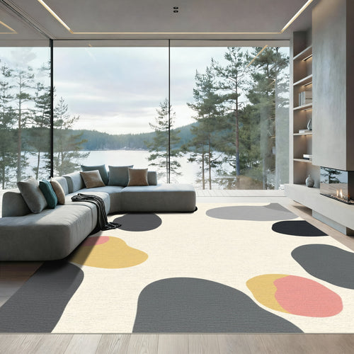 Abstract Organic Shapes Color Block Rug