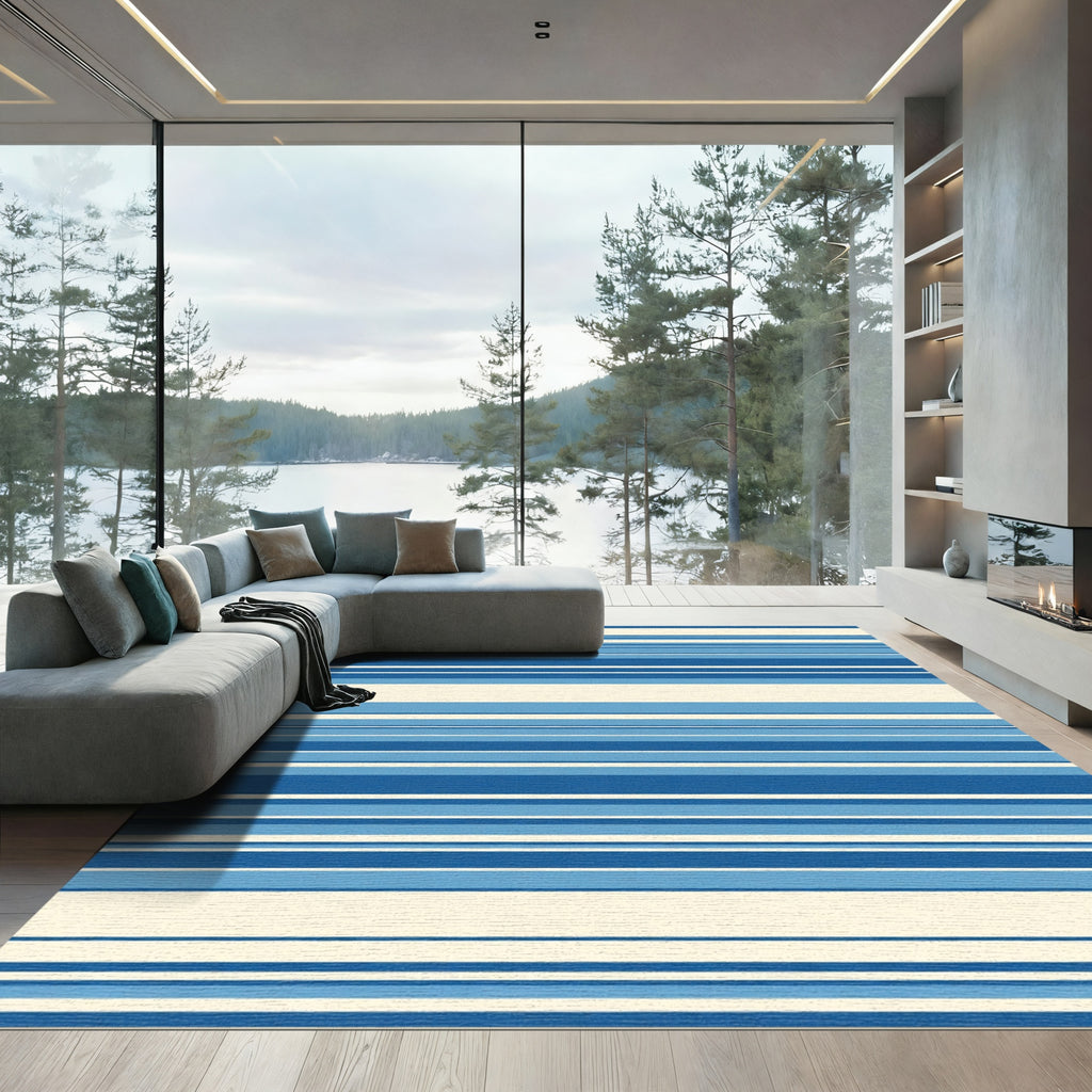 Classic Blue Stripe Harmony Rug