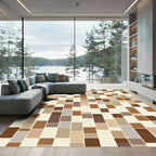 Earthy Tone Rounded Rectangle Mosaic Rug