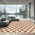 Crimson Organic Lattice Arrangement Rug