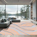 Peachy Pastel Wavy Stripes Rug