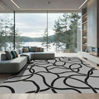 Monochrome Subtle Interlaced Loops Rug