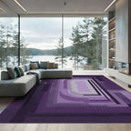 Deep Purple Abstract Layered Rectangles Rug