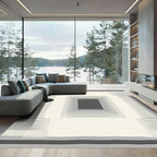 Monochromatic Geometric Bands Accordion Rug