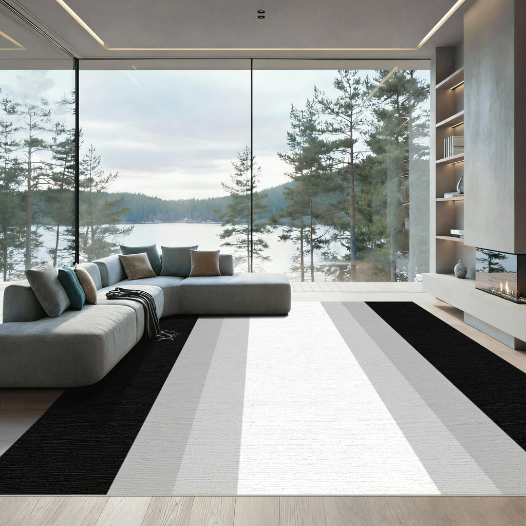 Monochromatic Vertical Stripe Gradient Rug