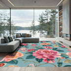 Vintage Rose Blossom Garden Rug