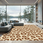 Brown Leopard Spots Abstract Rug