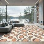 Earthy Tone Abstract Organic Shapes Rug