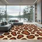Brown Leopard Spot Organic Shapes Rug