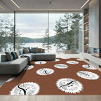 Brown White Spiky Orb Arrangement Rug