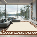 Brown Organic Shape Border Rug