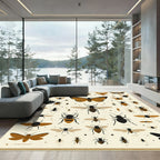 Golden Brown Insect Collection Rug