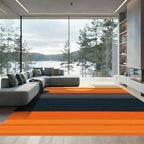 Retro Sunset Horizon Stripe Rug