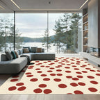 Crimson Dot Scattered Pattern Rug