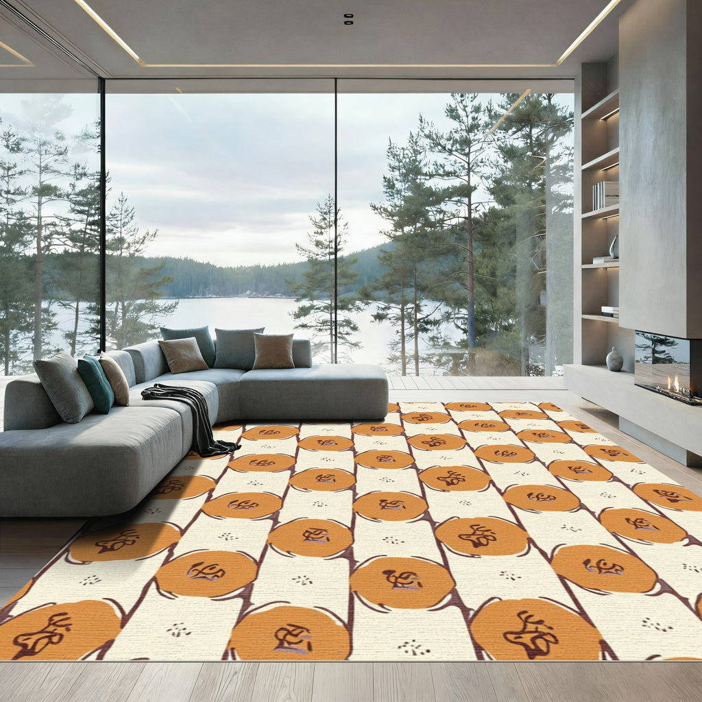 Amber Floral Column Vertical Motif Rug