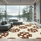 Brown Tan Polka Dot Circles Rug