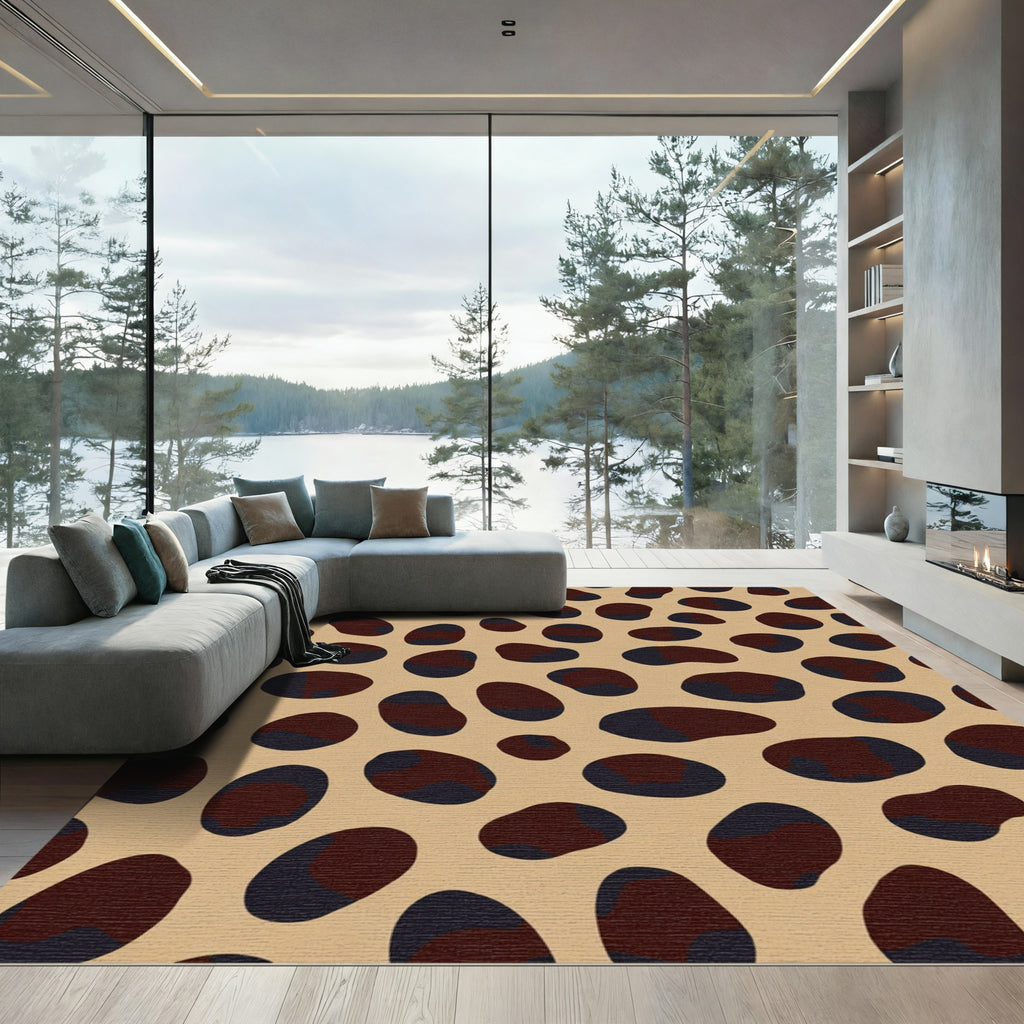 Earthy Beige Spotted Abstract Rug