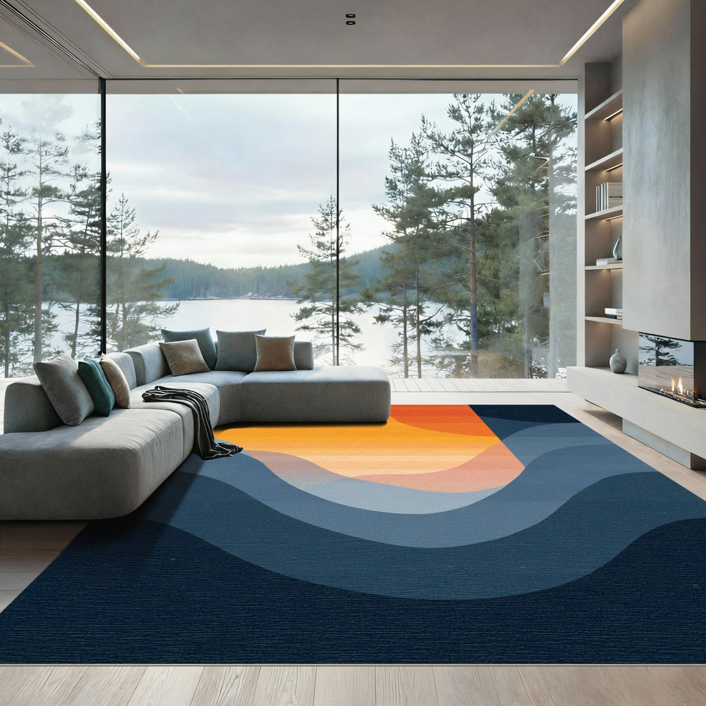 Gradient Sunset Wave Gradient Rug