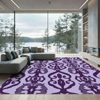 Ornate Regal Damask Plum Rug