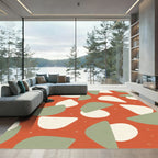 Terracotta Sage Abstract Blob Rug