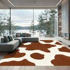 Brown White Irregular Spots Rug