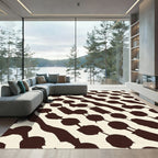 Dark Brown Chain Link Abstract Rug