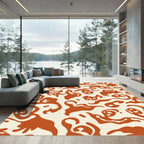Orange Abstract Organic Shapes Rug