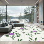 Purple Flower Branches Meadow Rug