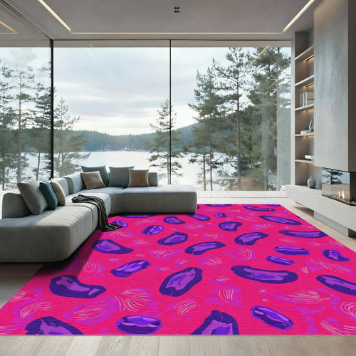 Bold Purple Bean Shapes Rug