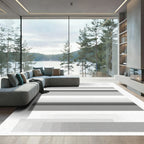 Gradient Stripe Abstract Gray Rug