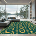 Emerald Gold Tribal Sun Oval Rug