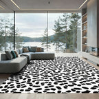 Black Abstract Pebble Scatter Rug