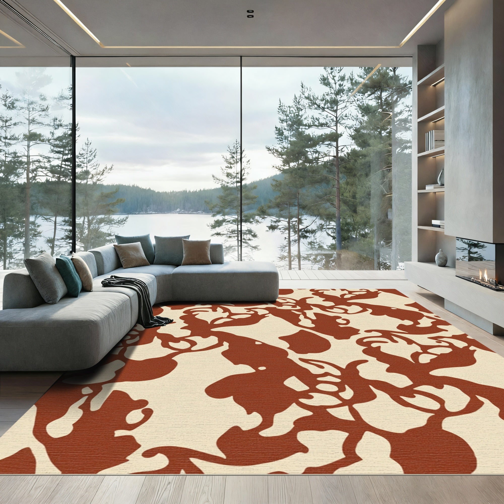 Earthy Abstract Natural Flow Rug
