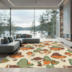 Earthy Camouflage Abstract Shapes Rug
