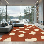 Rust Cream Organic Blob Flow Rug