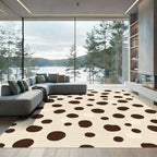 Creamy Brown Scattered Dot Rug